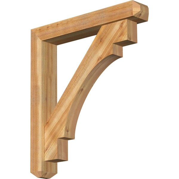 Ekena Millwork Merced Craftsman Rough Sawn Bracket w/ Offset Brace, Western Red Cedar, 6"W x 36"D x 40"H BKT0604X36X40MRC04RWR - main